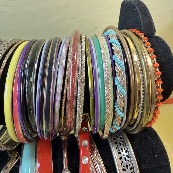 Bulk Lot 130 Bangle Bracelets Stackable Bracelet … - image 6