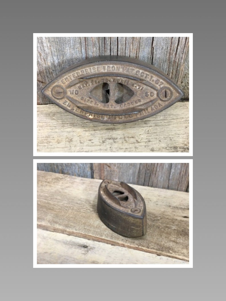 Enterprise Sad Iron late 1800/'s sad iron Antique sad iron Pat Oct 1 Enterprise MFG Philadelphia 50 Enterprise iron No 67