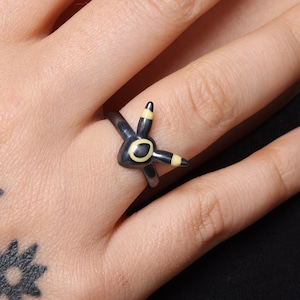 Black and Yellow Cute Anime Bunny Ring