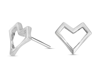 Silver KDA Evelynn Heart Stud Earrings-  League of Legends Fanart