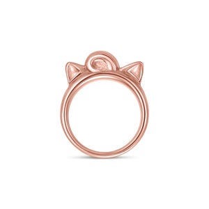 14K Rose Solid Gold, Anime Ears - Cute Geek Wedding Ring.