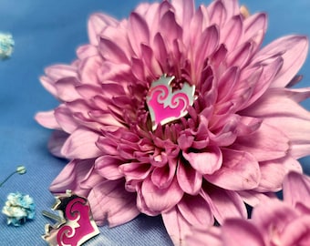 Cookie Evelynn Enamel Heart Silver Stud Earrings- League of Legends