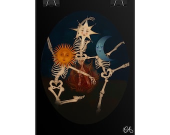 Sun, Moon, & Stars Skeleton Poster/Print