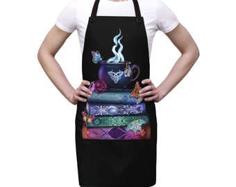 Witch's Brew Kitchen Witch Apron - Black