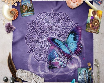 Altar Cloth | Tarot Cloth | Tarot Spread | Tarot Reading | Celtic Butterfly Animal Spirit Guide Scarf