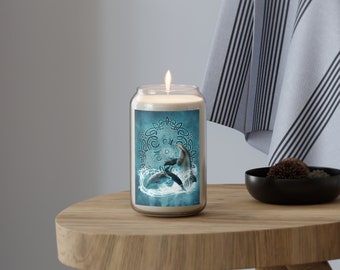 Dolphin Celtic Knot Candle