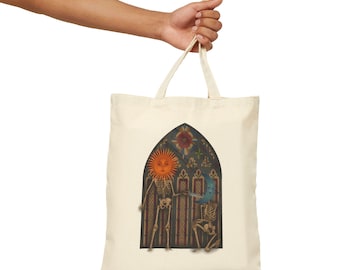 Skeleton Knight Canvas Tote