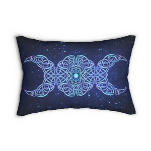 Lumbar Rectangle Pillow 14x20 - Celtic Triple Moon Phase