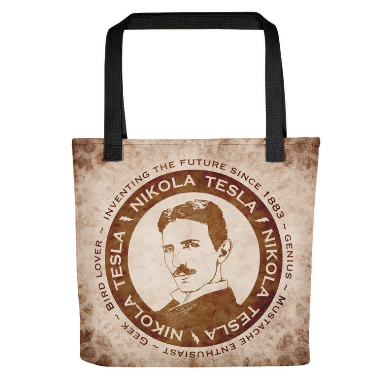 Tote bag 15x15 Nikola Tesla Steampunk