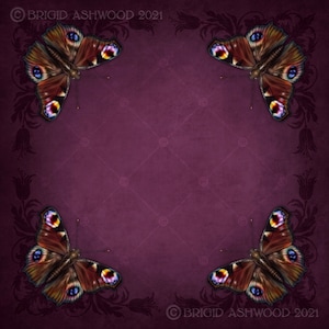 Altar Cloth | Tarot Cloth | Tarot Spread | Tarot Reading | Peacock Butterfly Burgundy Scarf