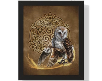 Framed Print Wall Decor Poster | Celtic Owl Animal Spirit Guide