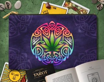 Tarot Deck Bag Pouch | Oracle Deck Bag | Marijuana Tarot | Celtic Smokes Tarot Bag | Weed Stash Bag