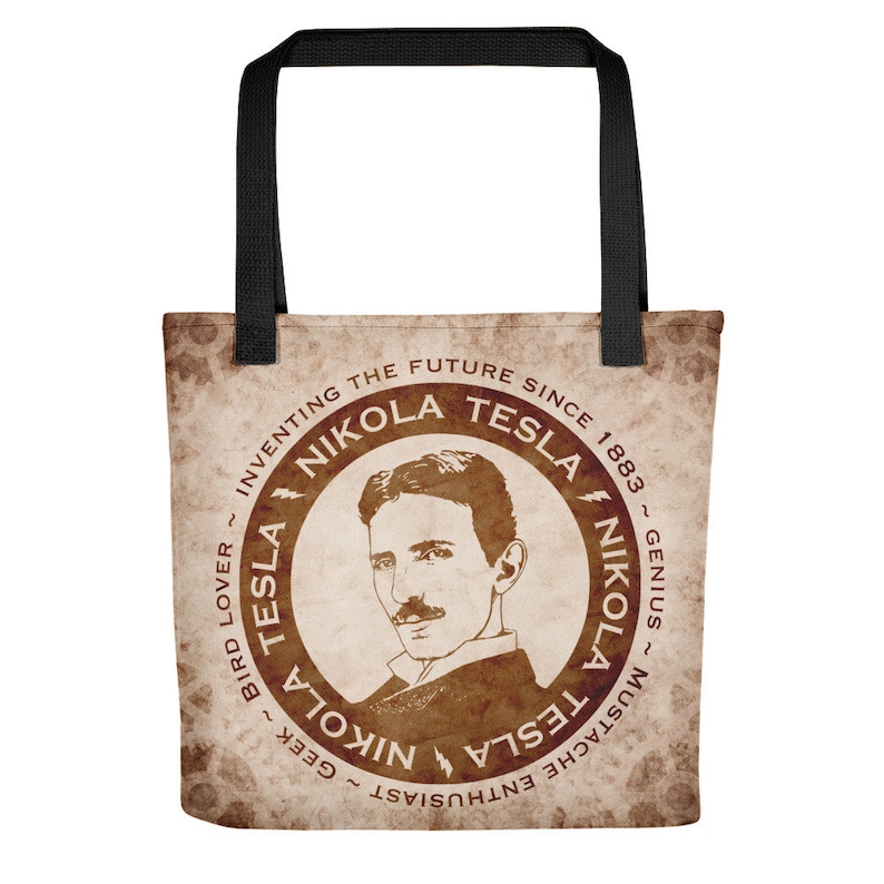 Tote bag 15x15 Nikola Tesla Steampunk