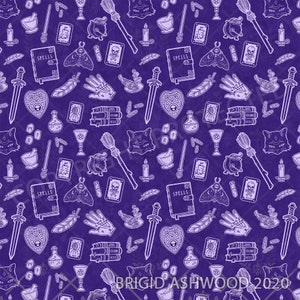 Purple Witchy Altar Cloth: Tarot Reading Scarf