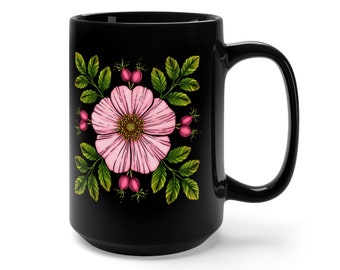 Coffee Mug Tea Cup 15oz Ceramic - Sacred Wild Rose