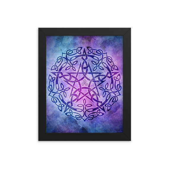 Ashwood Arts Short Sleeve t-Shirt Silver Celtic Pentacle Pentagram