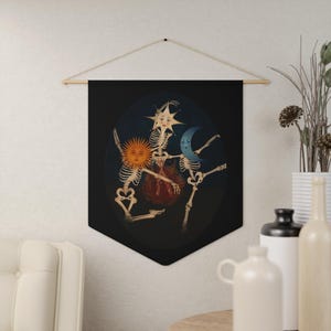 Sun, Moon, & Stars Skeleton Tapestry