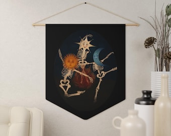 Sun, Moon, & Stars Skeleton Tapestry