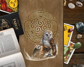Celtic Owl Tarot Deck Zipper Bag: Original Art Pouch