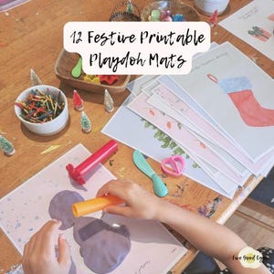 Christmas Play Dough Mats, Digital Download, Holiday Activity, Christmas Activity, Early Learning Christmas Activity, Homeschool Montessori