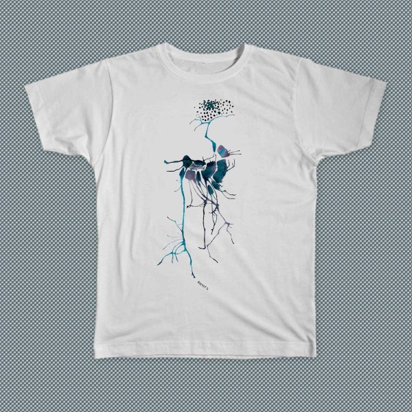 Ostrich white t shirt Direct to garment printing from watercolor painting