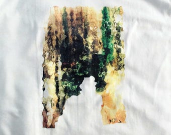 T-shirt blanc WINDOW Impression directe sur le vêtement à partir d'une peinture à l'aquarelle