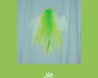 Camiseta única verde palo pintada a mano