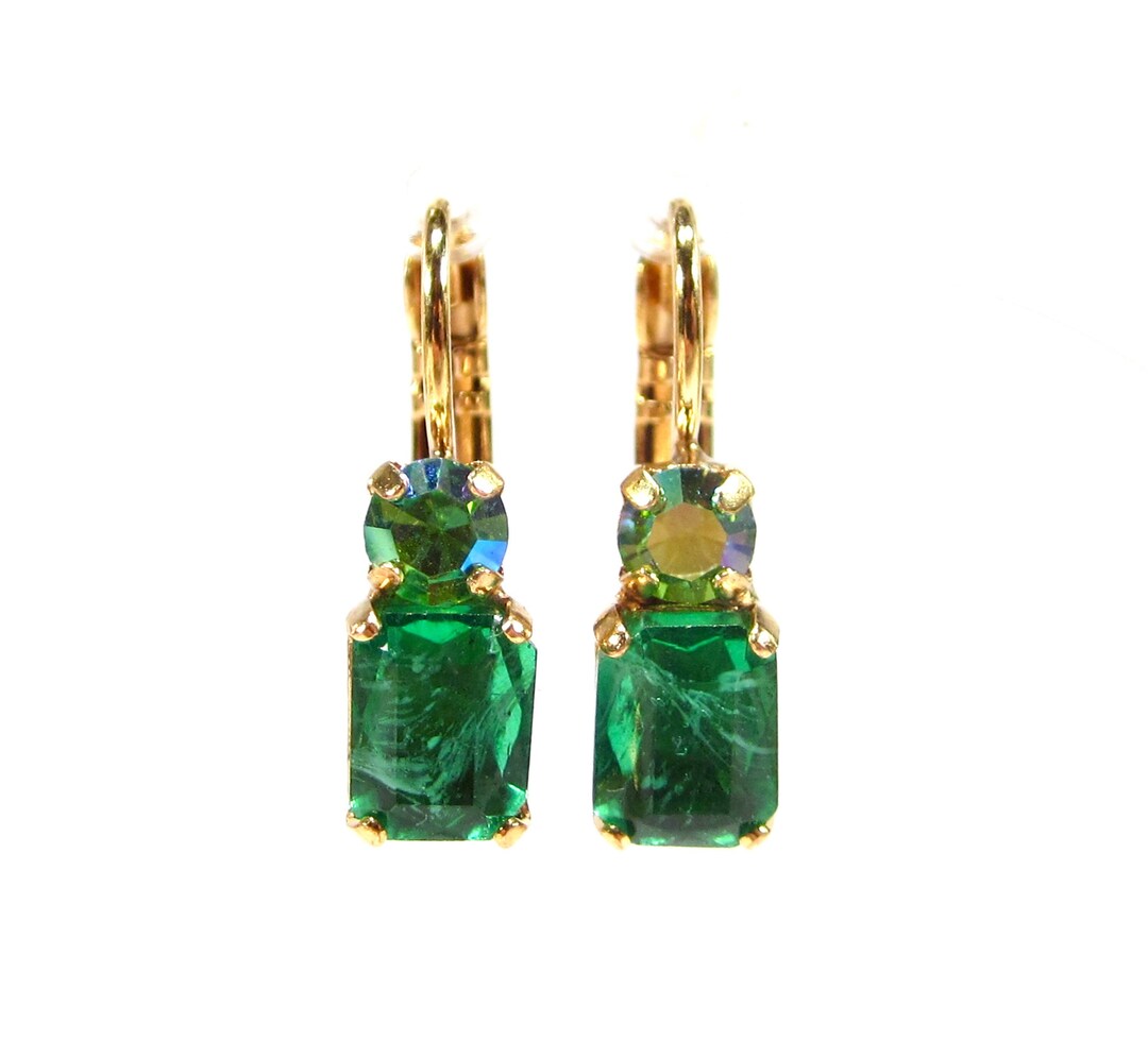 Emerald Mini Lotus Earrings main image 1