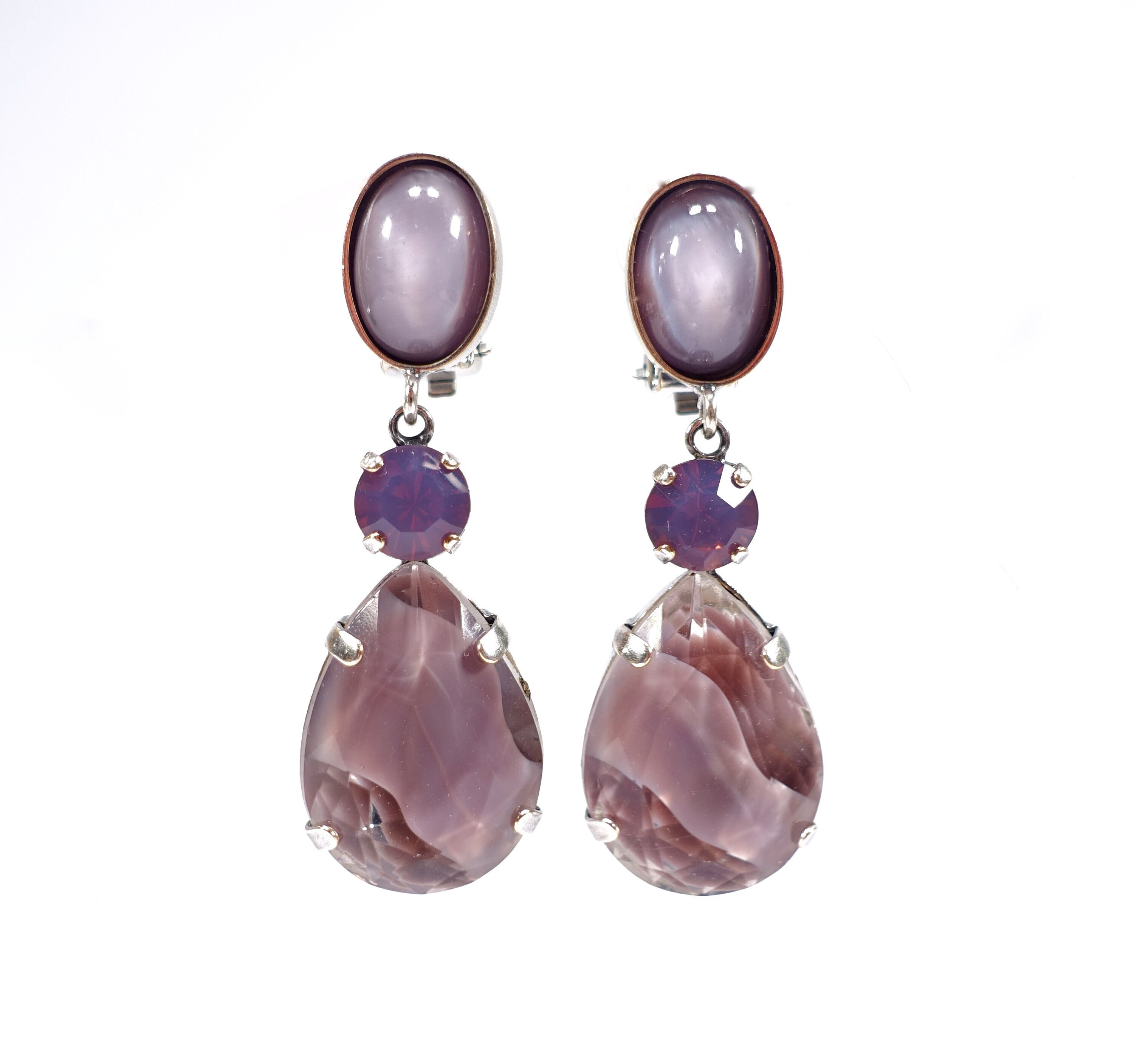 Boucles d'oreilles rondes avec strass rouges