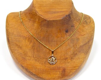 SoHo® necklace gold plated chain cherub angel God bless you good luck charm Guardian Angel &quot;Gott schütze dich&quot;