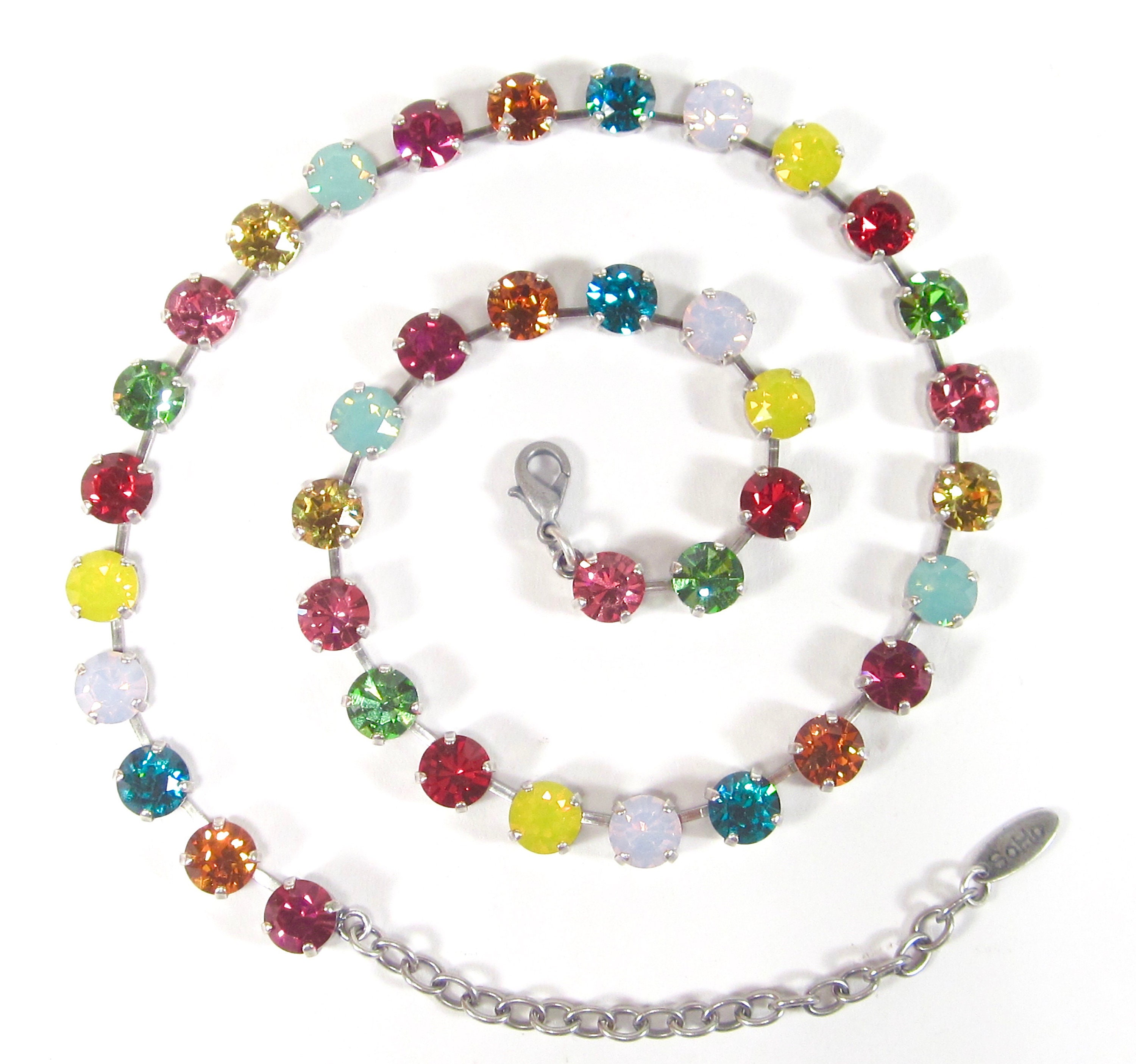 Good Colorful Chain Colorful Rhinestone Chain Summer Outfit Necklace Good Mood Chain ...