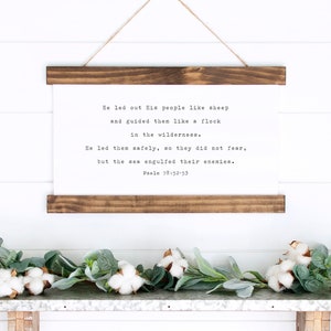 Psalm 78:52-53, Bible Verse Printable, Scripture Printable, Scripture Wall Art, Bible Verse Wall Art, Christian Home Decor, Psalm Prints