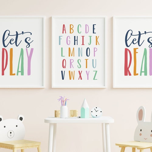 DIGITAL FILES Set of 3 Playroom Prints Kids Posters Etsy