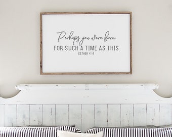 Perhaps You Were Born For Such A Time As This, Bible Verse Printable, Christian Nursery Print, Christian Gift for Her, Scripture Wall Art