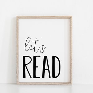 DIGITAL FILE, Let's Read Print, Let's Read Sign, Reading Corner Sign ...
