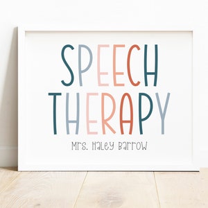 DIGITAL FILE, Personalized Speech Therapy Sign, Speech Therapy Print, Speech Therapy Decor, Speech Pathology Decor, Office Wall Art, DIEM