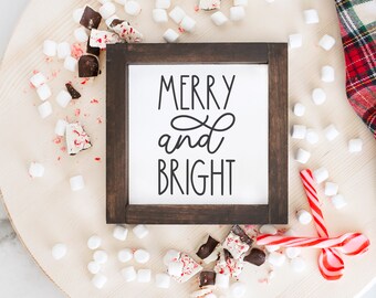 Merry and Bright Christmas Print | Farmhouse Holiday Decor (Digital File)
