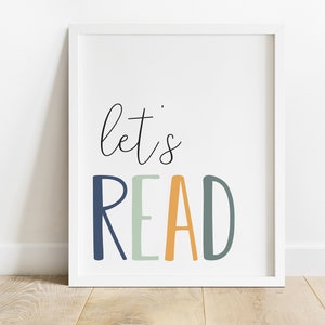 DIGITAL FILE, Let's Read Print, Let's Read Sign, Reading Corner Sign ...