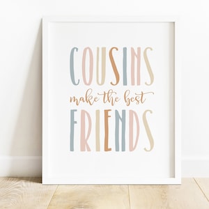 FICHIER NUMÉRIQUE, les cousins sont les meilleurs amis, art mural de salle de jeux, décoration de salle de jeux, décoration de chambre d&#39;enfants, art mural de chambre d&#39;enfants, art mural pour enfants, TASH
