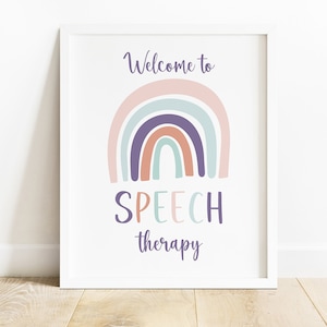 DIGITAL FILE, Welcome to Speech Therapy, Speech Therapy Print, Speech Therapy Poster, Kids Room Decor, Speech and Language, BRITT
