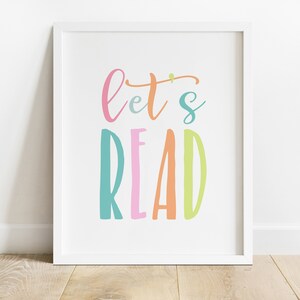 Let's Read Printable, Let's Read Sign, Reading Nook, Reading Corner ...