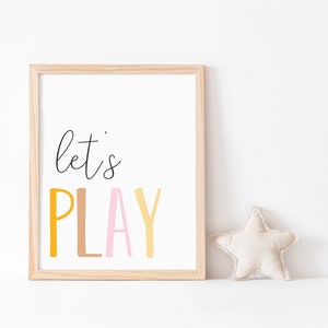 Lassen Sie uns spielen druckbare, lassen Sie uns spielen Schild, Spielzimmer Wandkunst, Spielzimmer druckbare, Spielzimmer Dekor, Kinderzimmer Dekor, Kleinkind Wandkunst