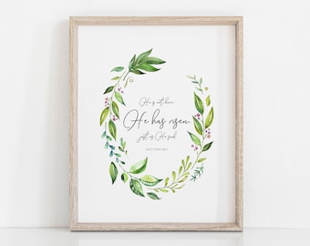 DIGITAL FILE, He Has Risen Printable, Matthew 28:6, Easter Decor Religious, Easter Wall Print, Easter Wall Art, Scripture Wall Art
