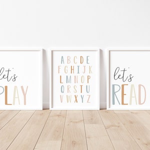 DIGITAL FILES, Set of 3 Playroom Prints, Playroom Wall Decor, Playroom Art, Kids Wall Decor, Toddler Room Decor, Toddler Playroom, TASH image 3