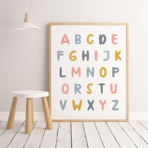 ABC Printable, ABC Wall Art, Alphabet Poster, Nursery Decor, Nursery ...