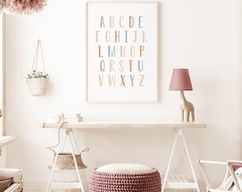 Alphabet Poster: ABC Wall Art, Nursery Decor (Digital Download)