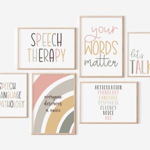 Speech Therapy Room Decor Prints: Playroom Wall Art (Digital Download)