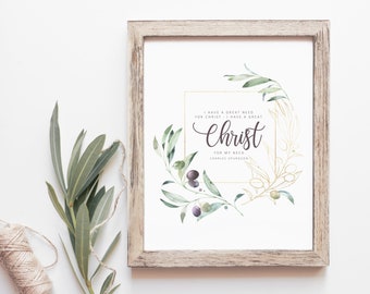 Charles Spurgeon Quote Print | Botanical Christian Wall Art (Digital Download)
