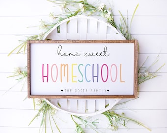 Home Sweet Homeschool Printable Wall Art | Bright Soft Colors (Digital File)