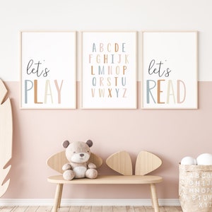 DIGITAL FILES, Set of 3 Playroom Prints, Playroom Wall Decor, Playroom Art, Kids Wall Decor, Toddler Room Decor, Toddler Playroom, TASH